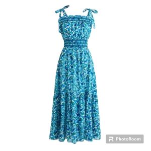 J Crew Sundress 2X Blue and green
